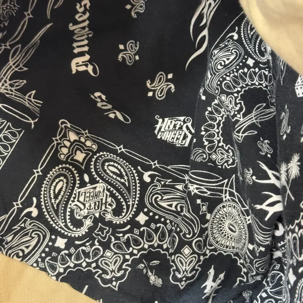 Rare Forever 21 Hot Wheels Jacket Mens Medium Zip Up Bandana Lined Car Graphic